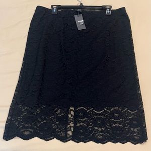 Mossimo Black Pencil Skirt Lace with Sheer Lace at bottom
